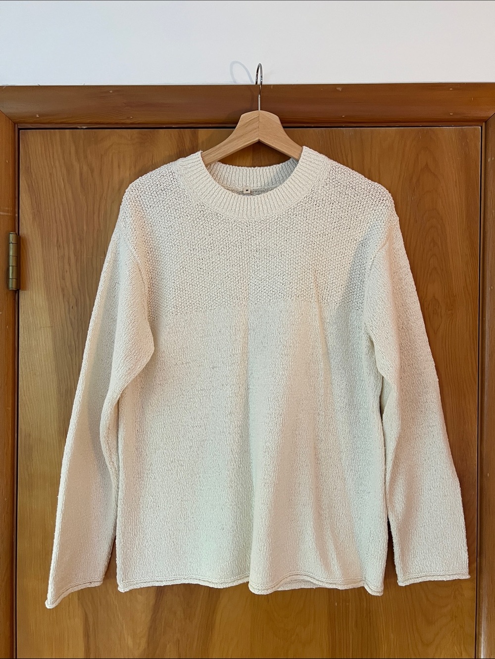 MUJI Labo Cotton, Linen Silk Blend Crewneck Pullover Sweater, Size Medium